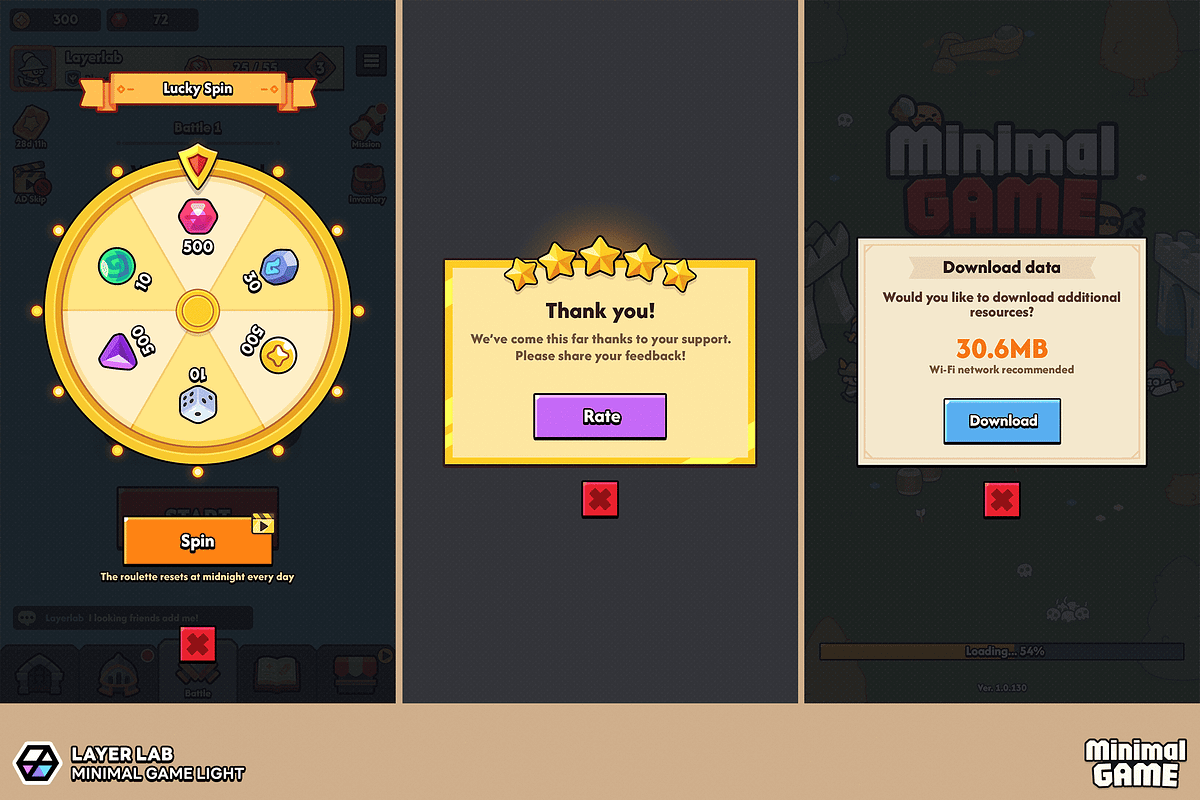 GUI Pro - Minimal Game Light, an UI Kit Template by LAYERLAB (Photo 49 of 51)