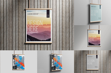 Hanging Poster Mockup, an Advertising Mockup by Modaldesain