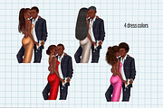 African American couple clipart, a Graphic by Illustrator Space (Thumbnail 3 of 8)