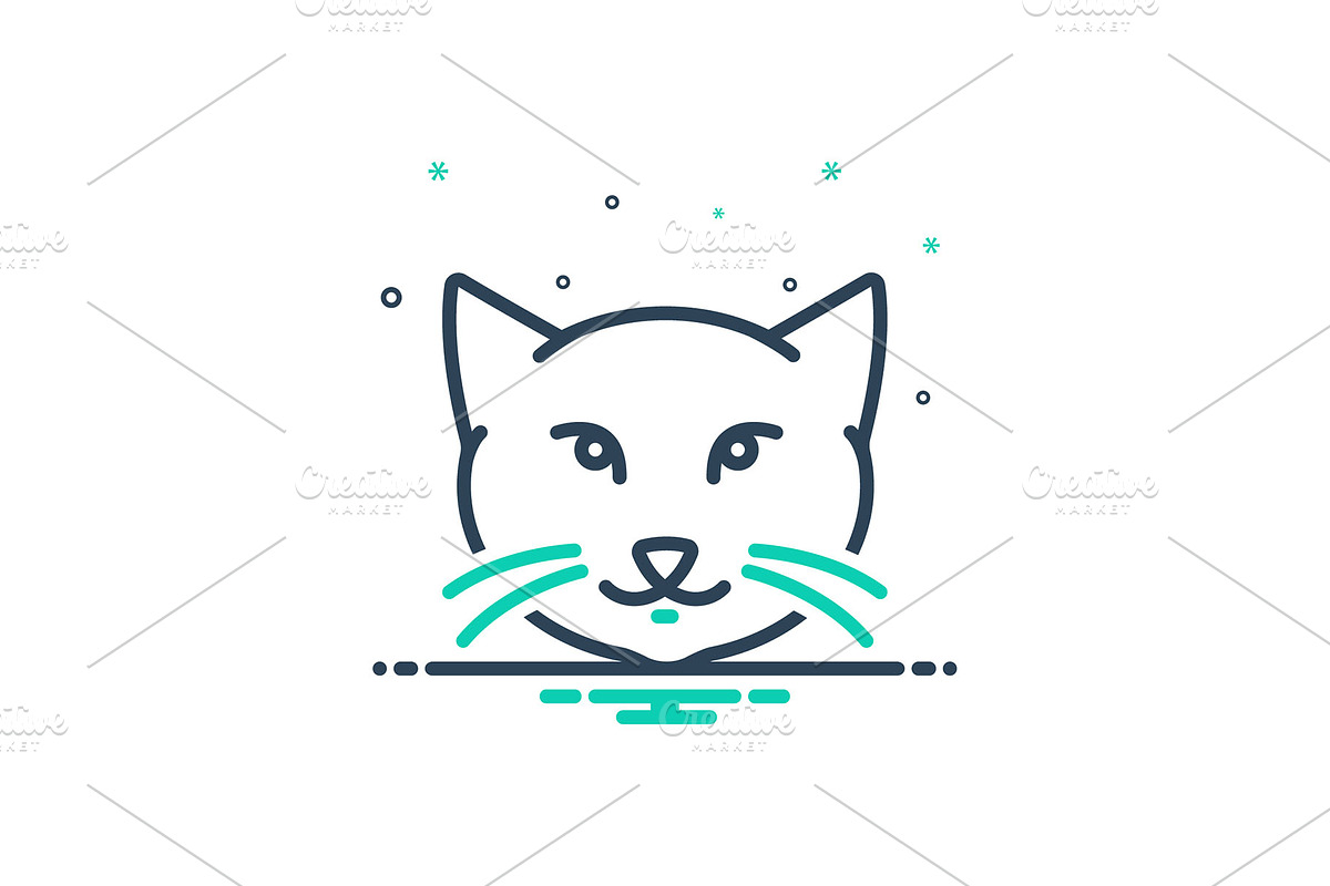 Kitty cat icon, an Icon by Creative priyanka | Creative Market