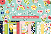 Summer Floral Digital Bundle, a Pattern Graphic by Paper Starr Studio (Thumbnail 1 of 6)