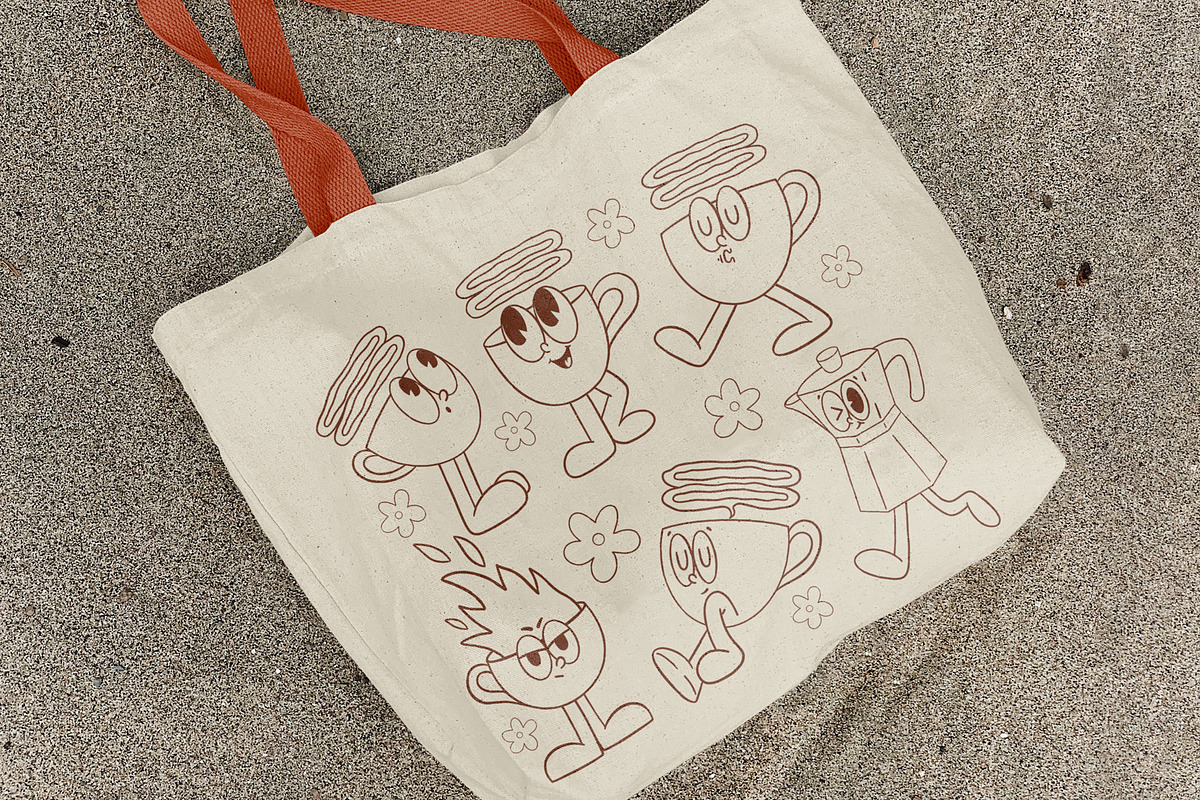Groovy Coffee Characters Clipart, an Object Graphic by Alina Sh (Photo 7 of 8)