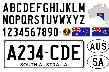 South Australia car license plate, a Transportation Illustration by frizio