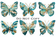 Gold Glitter Butterflies Clipart, an Illustration by Craft Nest (Thumbnail 7 of 7)