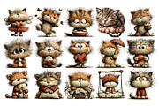 Fluffy Kitten Watercolor Clipart PNG, an Animal Illustration by Nicolle's Colorful Art (Thumbnail 2 of 4)