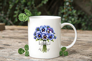 Blue Pansy Wedding Flower Clipart, an Illustration by RobertsArt (Thumbnail 6 of 7)