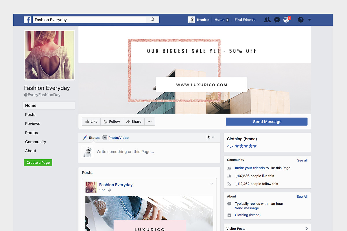 Rosegold Facebook Cover Pack, a Social Media Template by Crevo Studio (Photo 8 of 8)