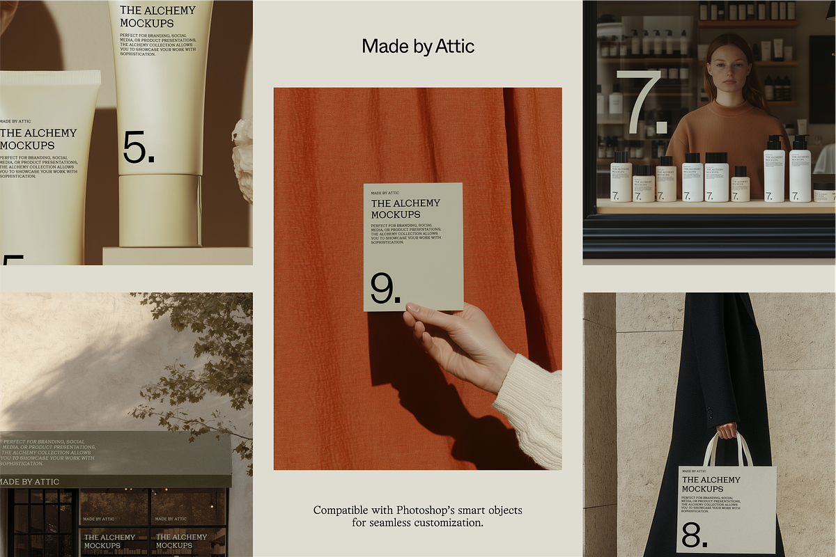The Alchemy / 10 Mockup Set, an Advertising Mockup by Made by Attic (Photo 5 of 6)