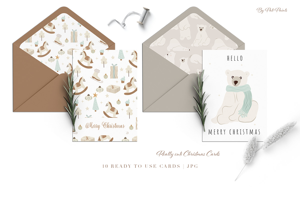 Merry Christmas Clipart Vector Set, an Animal Illustration by Pati Paints (Photo 6 of 17)