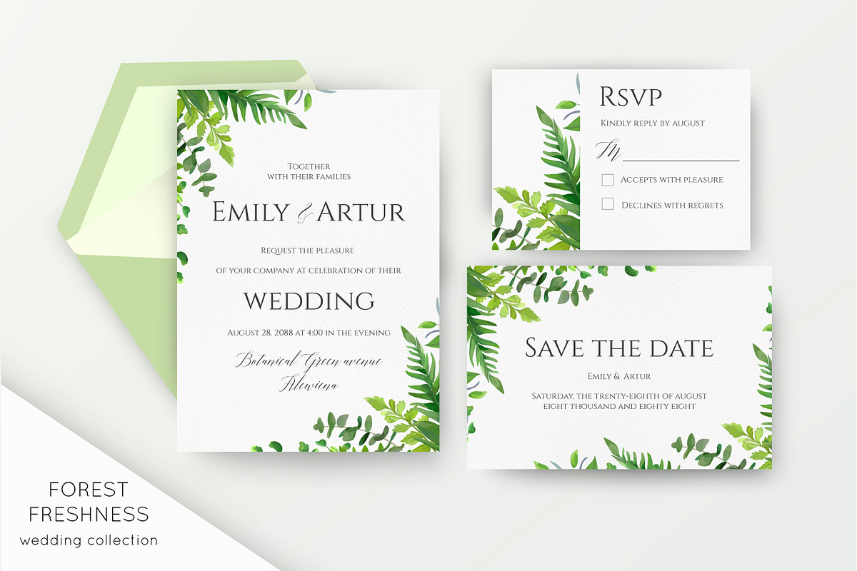 Wedding suite - Forest freshness, an Invitation Template by Alewiena (Photo 1 of 8)