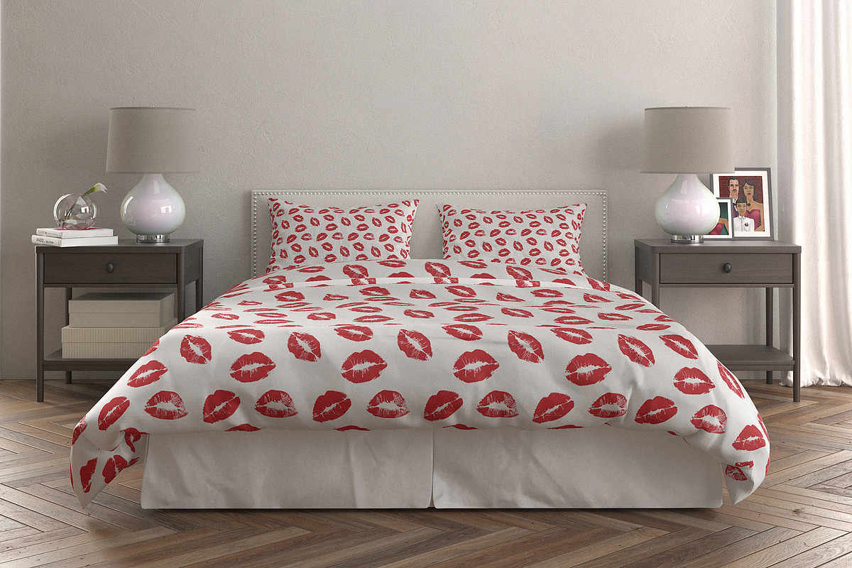15 Seamless Lipstick Kisses Patterns, a Pattern Graphic by Kokoshka (Photo 6 of 15)