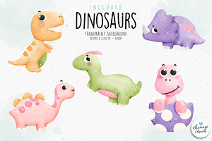 Dinosaur Clipart, Nursery Clipart