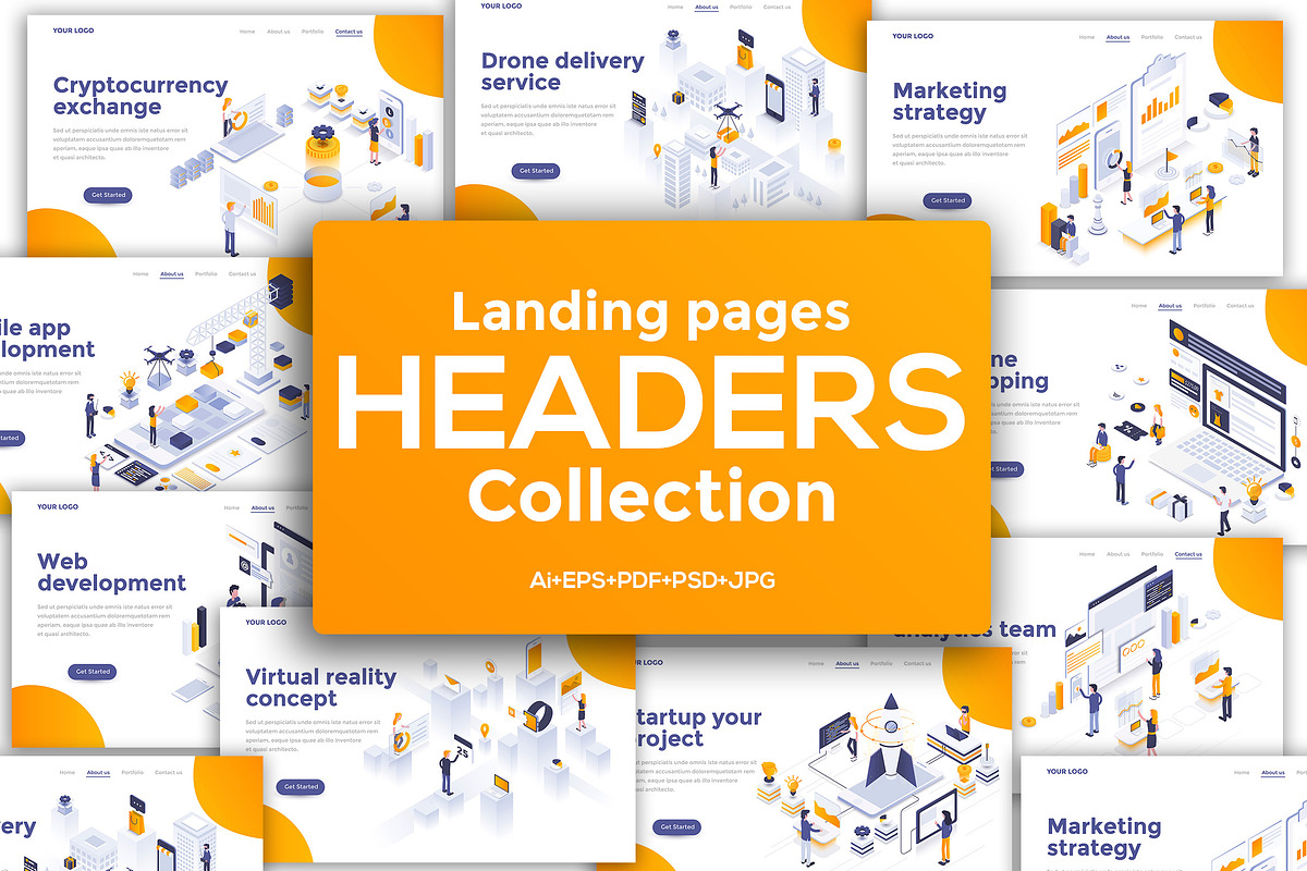 Landing Page templates, a Templates & Theme by Creative Graphics (Photo 1 of 12)
