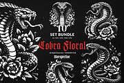 10 Bundle Dark Art Cobra Snakes, an Illustration by Morspective (Thumbnail 1 of 7)