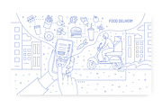 Food delivery app banner, flyer, a Food Illustration by Good Studio (Thumbnail 3 of 5)