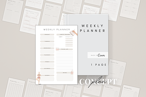 Weekly Planner Page Canva Printable