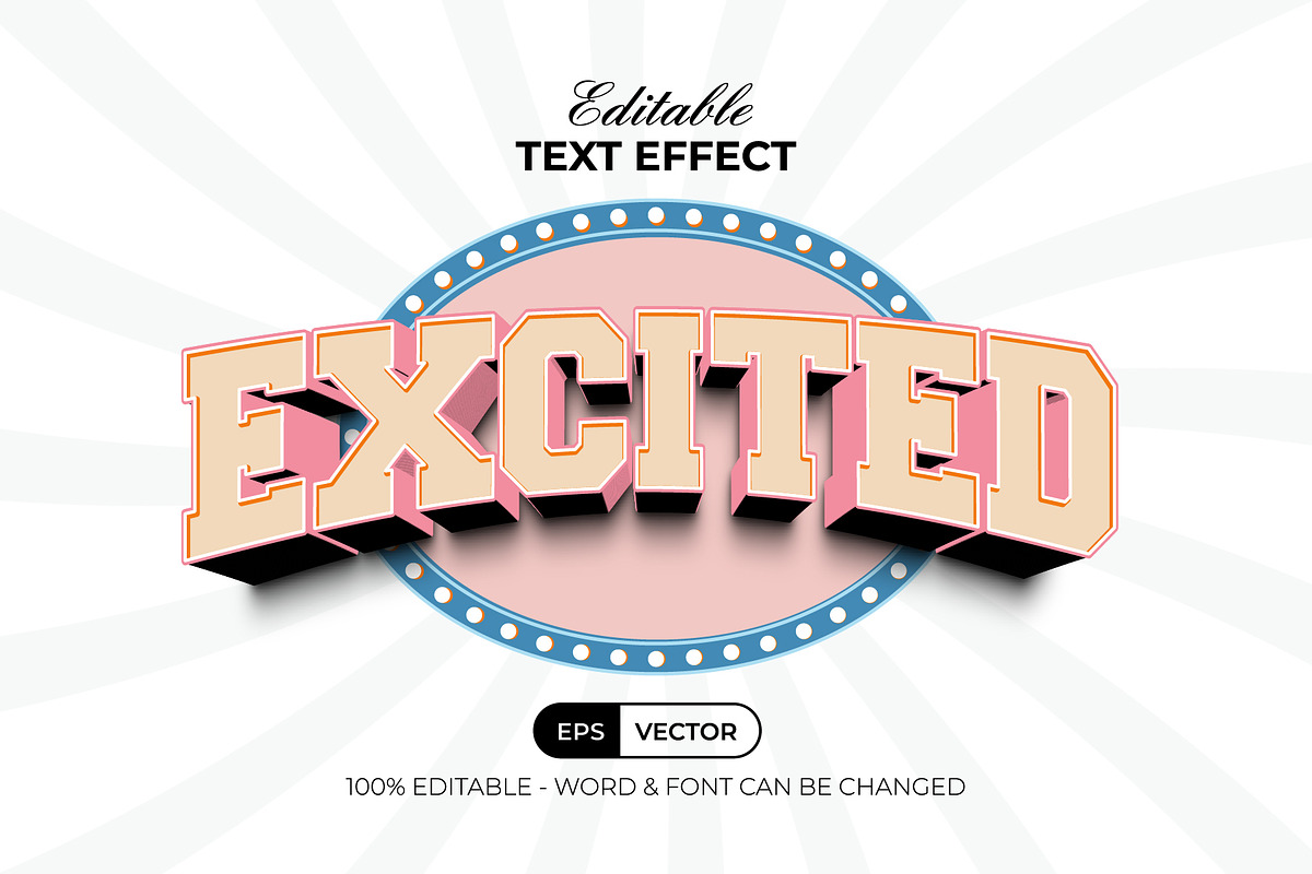 Excited Text Effect 3D Style, a Layer Style Add-On by Mockmenot (Photo 1 of 2)