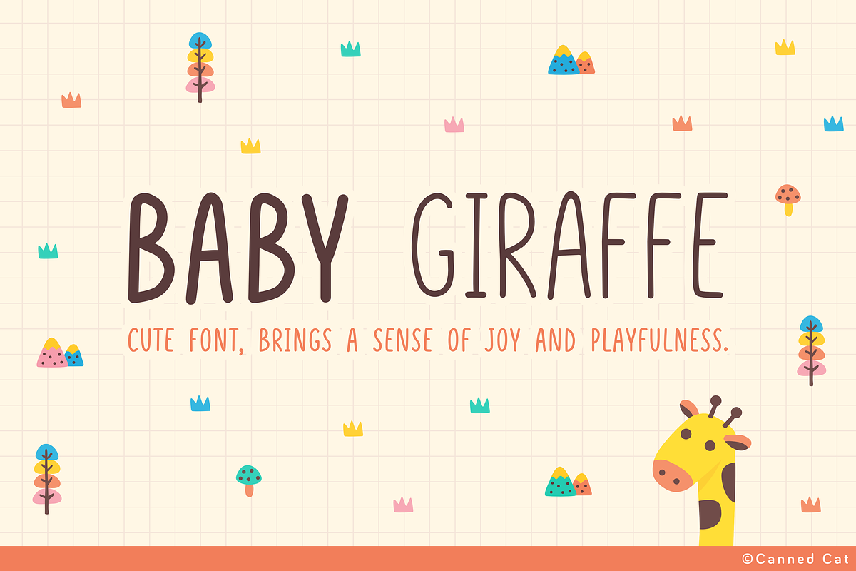 Baby Giraffe Font, a Handwritten Font by Canned Cat (Photo 1 of 4)