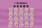Cute Kawaii Teddy Bear Character, an Animal Illustration by Palau (Thumbnail 12 of 12)