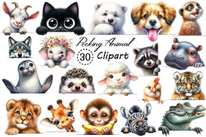 Quirky Peeking Animal PNG Clipart, an Illustration by Creative Art
