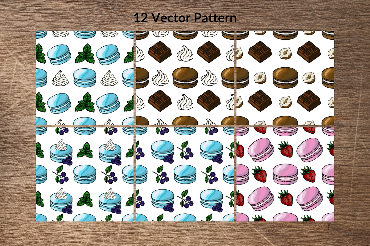 Patisserie Favorites Macaron Pattern, a Food Illustration by Elatedowl (Photo 3 of 11)