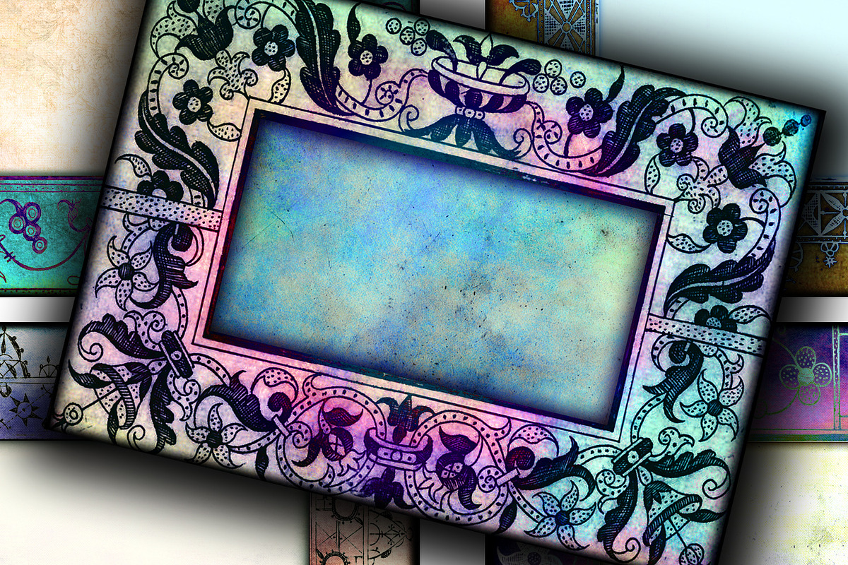 8 ACEO - Ancient Handwritten Frames, a Print Template by Kseniya-Omega (Photo 1 of 3)