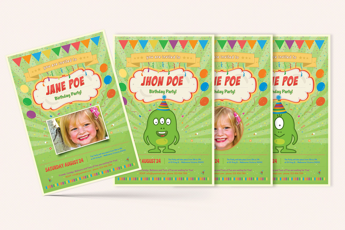 Kids Birthday Party Flyer - Vol 02, a Flyer Template by Sargatal (Photo 2 of 7)