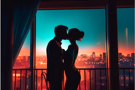 Couple kissing. Generate AI, a Person Illustration by Ylivdesign
