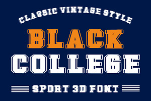 Black College - Vintage Font