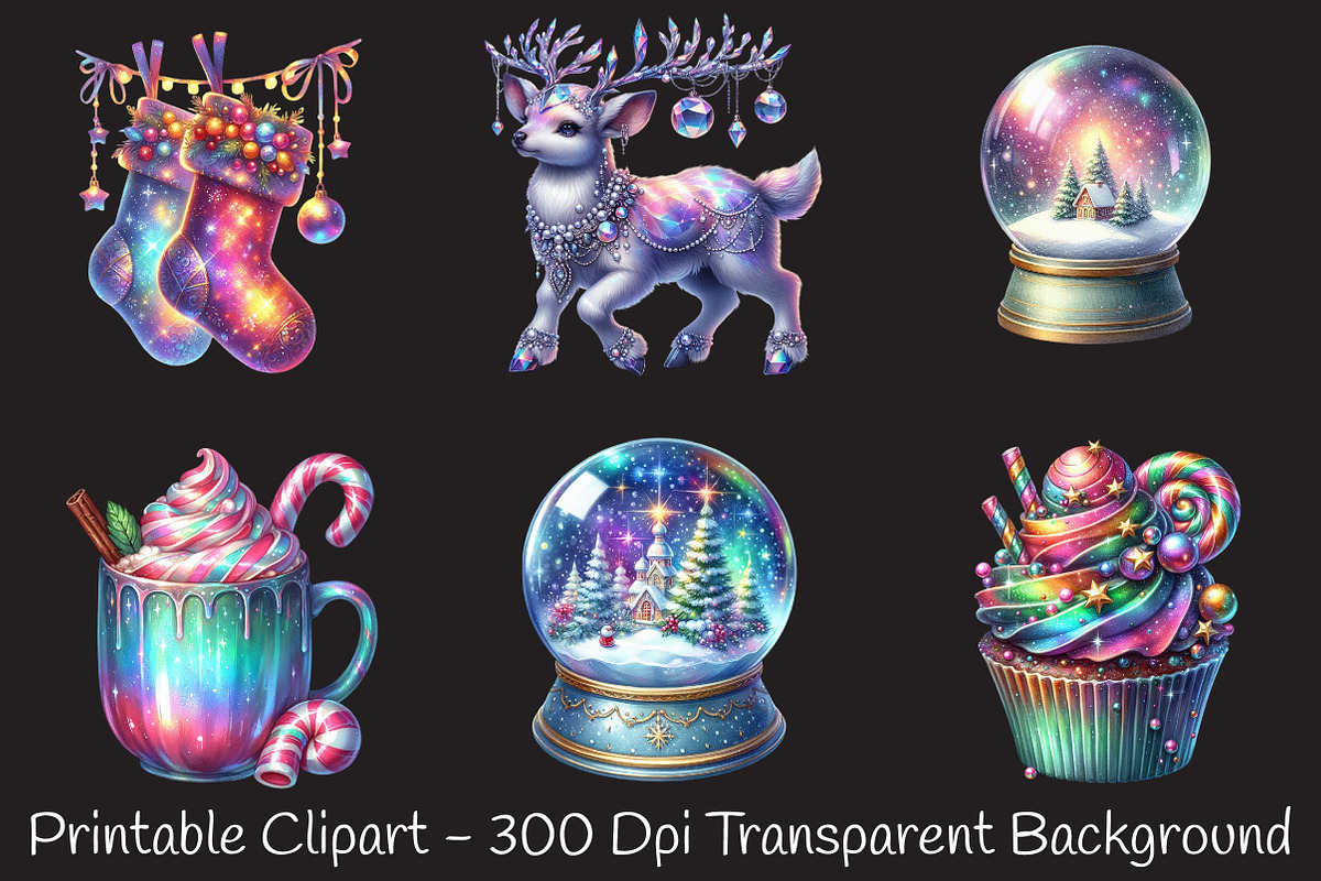 Iridescent Christmas Sublimation Png, an Illustration by RobertsArt (Photo 6 of 7)