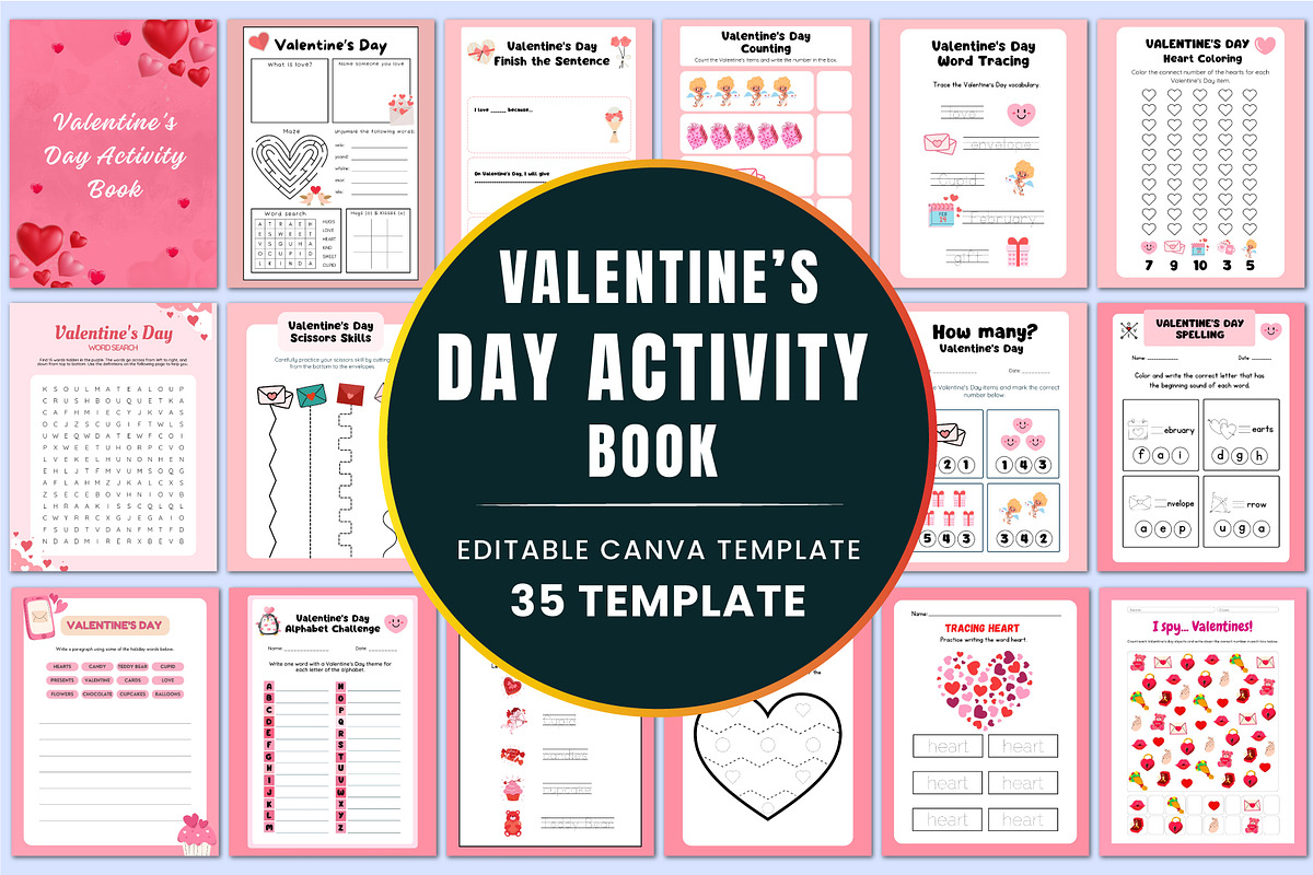 Valentine’s Day Activity Book, a Stationery Template by Shumaya (Photo 1 of 4)