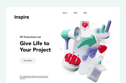 3D illustration set, an Object Graphic by Grid