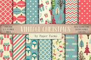 Vintage Christmas backgrounds, a Pattern Graphic by Paper Farms (Thumbnail 1 of 2)