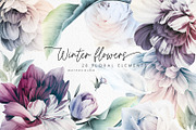 WINTER FLOWERS, watercolor, an Illustration by ollalya (Thumbnail 1 of 4)