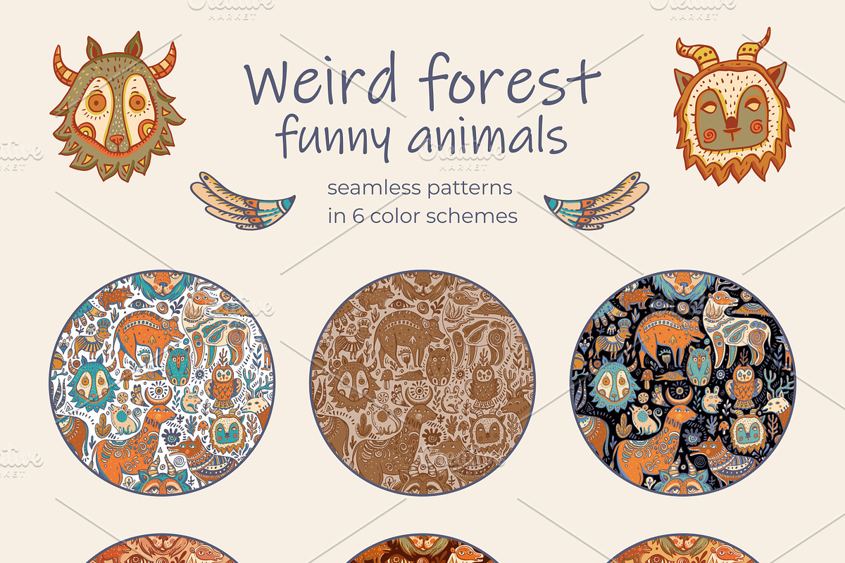 Funny Forest Animals, a Pattern Graphic by Depiano (Photo 3 of 5)
