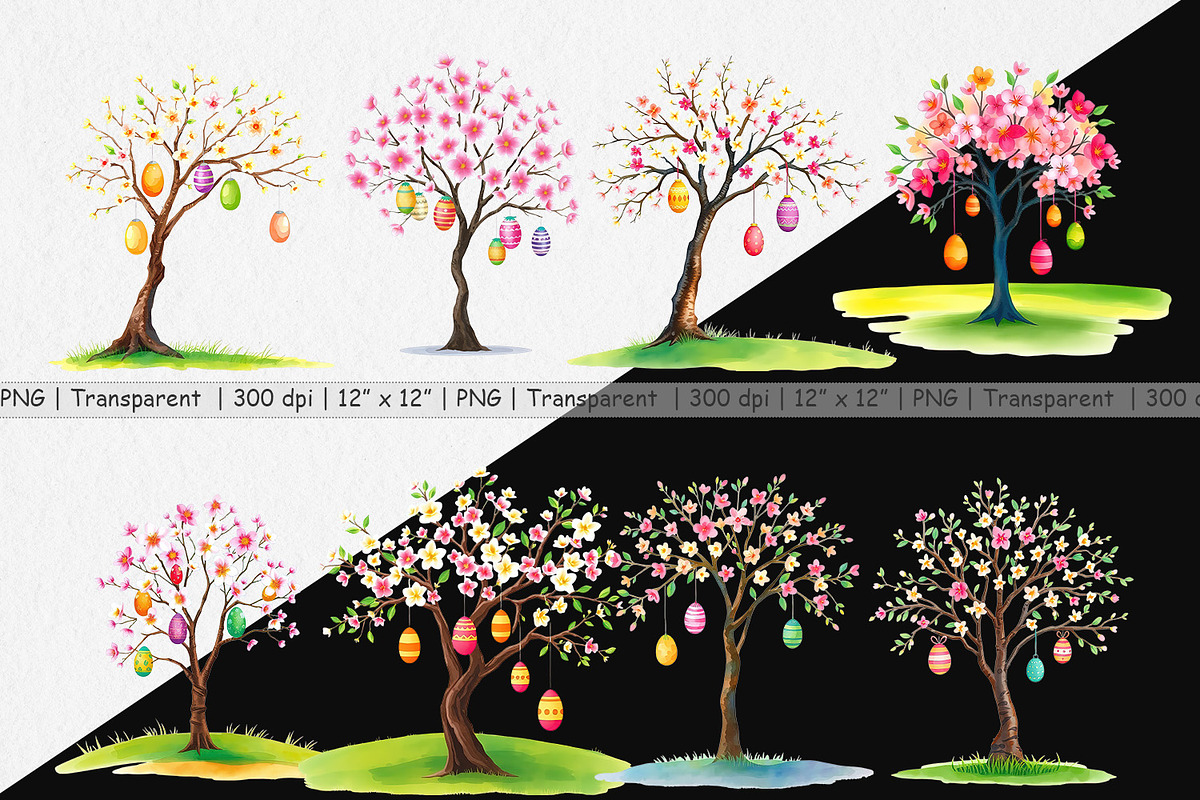Tree with Eggs Clipart, a Graphic by Artnoy (Photo 2 of 5)