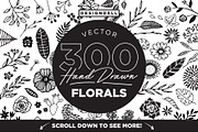 300 Hand Drawn Florals, an Illustration by Designdell (Thumbnail 1 of 7)