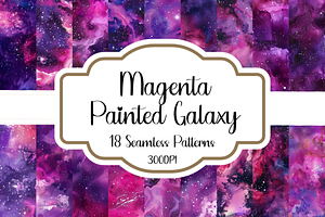 Magenta Painted Galaxy Patterns, a Pattern Graphic by PrintablesByFranklyn