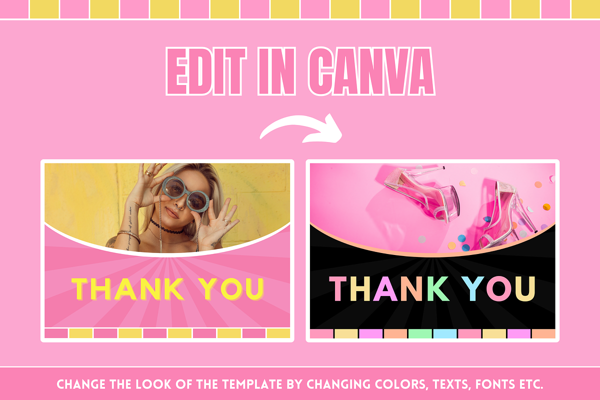 Pink Thank You Card, a Card Template by SunshineStudioBoutique (Photo 4 of 10)