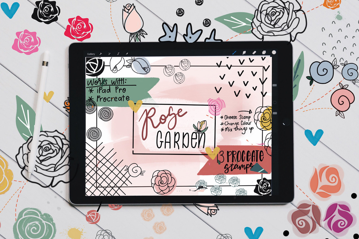 Rose Garden Stamps | Procreate