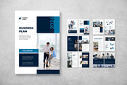 Blue White Company Business Plan, a Brochure Template by UICreative (Thumbnail 1 of 4)