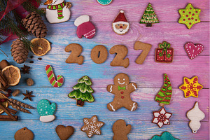 Christmas gingerbread cookies and