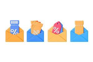 Envelopes delivering various, an Object Illustration by Abscent