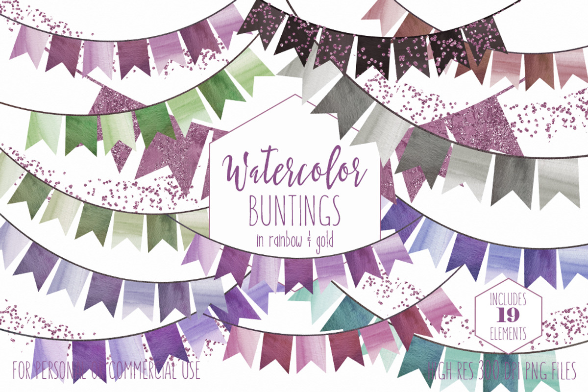 Wedding Party Bunting Flag Banners, a Decorative Illustration by ClipartBrat Graphics (Photo 1 of 3)