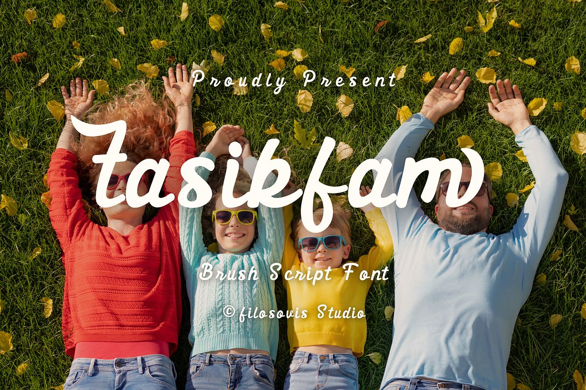 Tasikfam | Brush Script Font, a Script Font by filosovis (Photo 1 of 5)