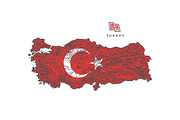 Colored map of Turkey, an Illustration by Irina Trusova (Thumbnail 1 of 4)