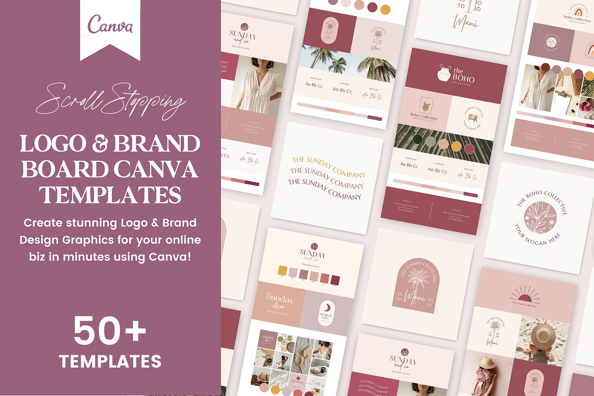 Canva Logo & Brand Board Templates, a Branding & Logo Template by Fallon Gerst (Photo 1 of 10)