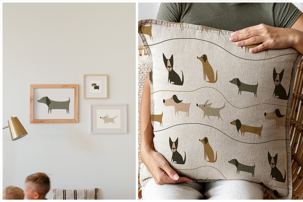 Cute Dog Illustrations & Patterns, a Pattern Graphic by Nadya Kapskaya