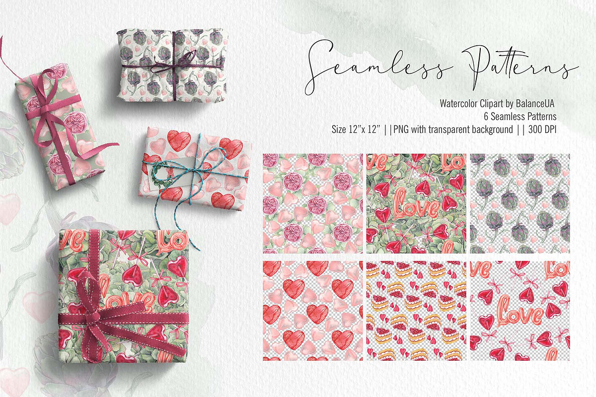Floral Watercolor clipart, Love, a Decorative Illustration by BalanceUA (Photo 10 of 12)