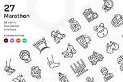 Marathon Icons Set - Line, an Outline Icon by Kmg Design (Thumbnail 1 of 2)